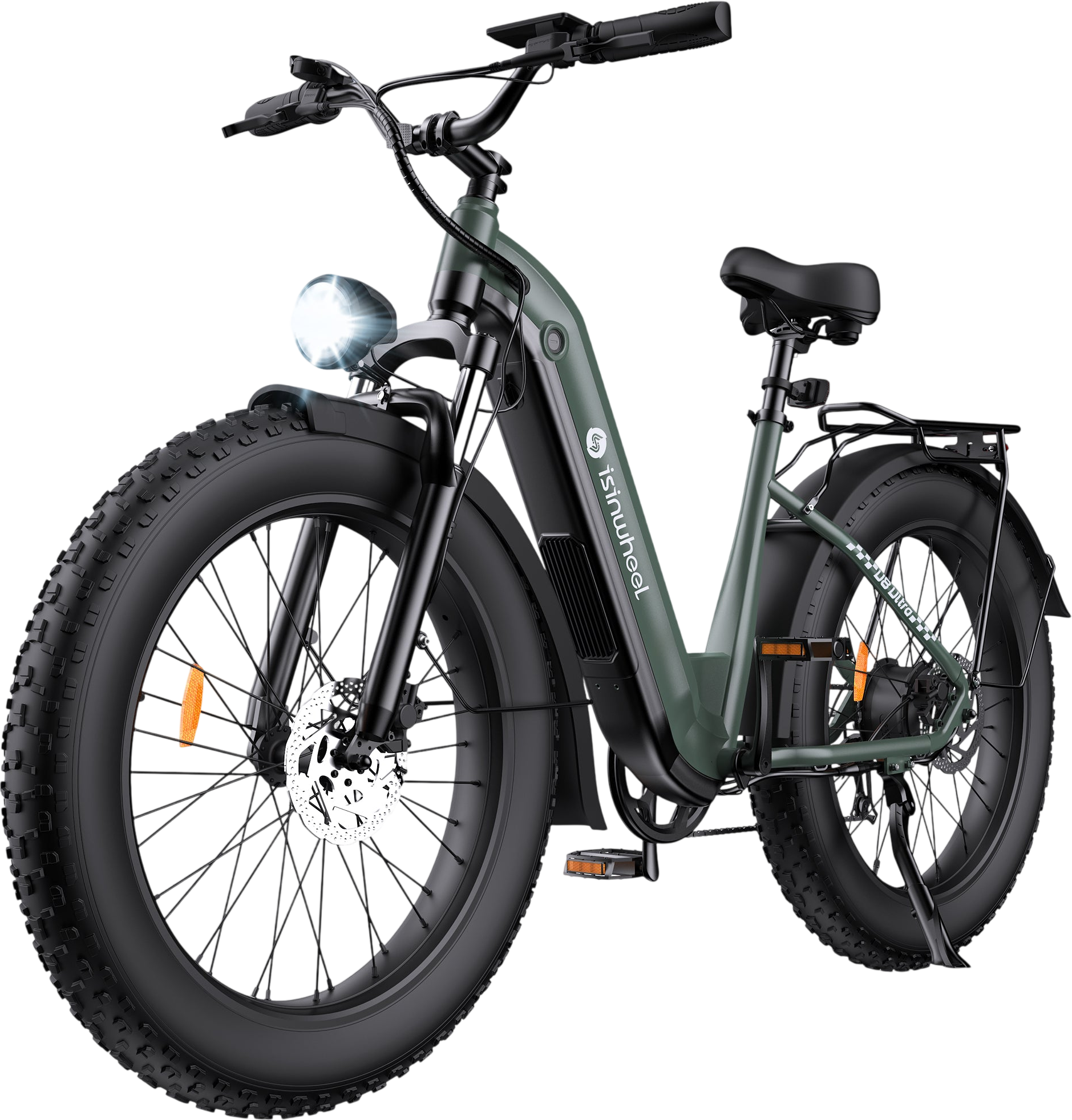 isinwheel U8 Ultra Electric Bike All-Terrain 1500W 28 MPH 105 Mile Range 48V New