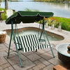 Loveseat Cushioned Patio Steel Frame Swing Glider -Green - Gallery View 1 of 6