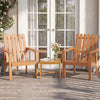 Square acacia wood side table with slatted tabletop, perfect for outdoor patio or garden use.
