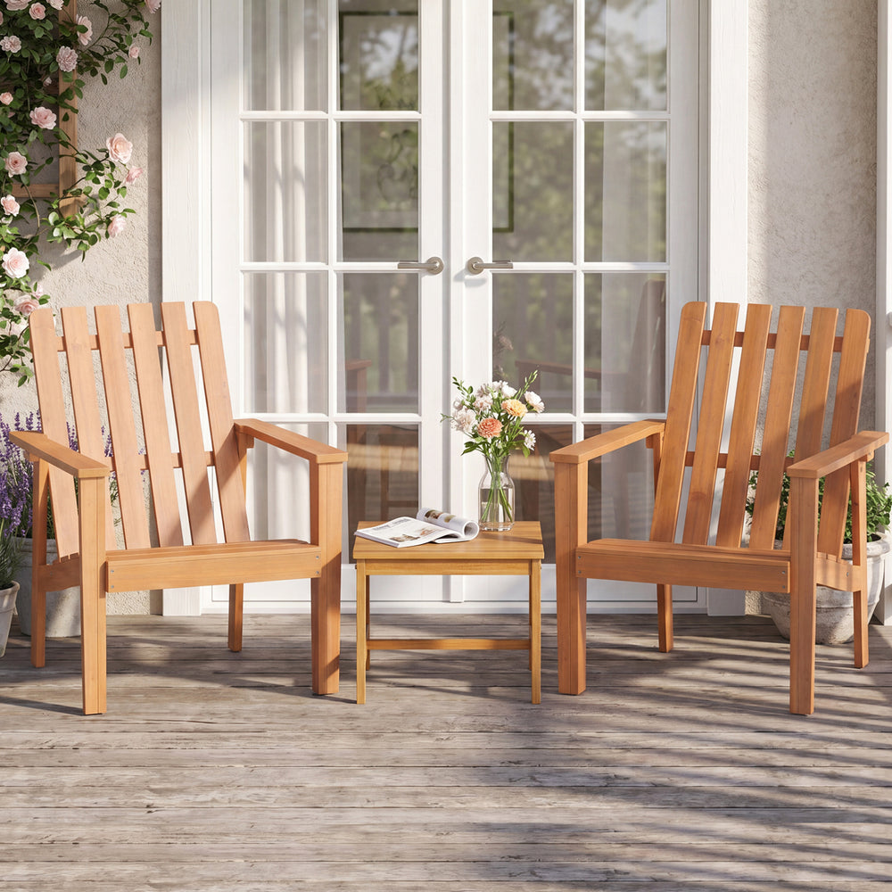 17” Square Patio Acacia Wood Side Table with Slatted Tabletop-Set of 1 - Gallery View 1 of 11