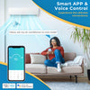 Mini split AC unit with WiFi control, showcasing remote operation and energy-efficient features for multi-room cooling.