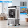 1800 CFM evaporative air cooler with 4-gallon tank, touch panel, and wheels for easy mobility in home or commercial.