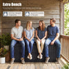 Extra bench outdoor deck box in black, 180 Gal capacity, supports 620 lbs, ideal for seating and storage.