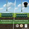 Manual lawn aerator with detachable handle, 21 inches, filled with sand for deeper spike penetration into soil.