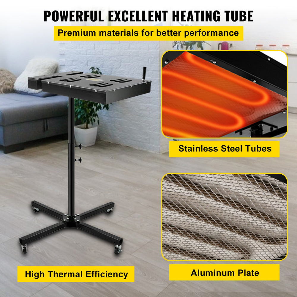 Vevor Flash Dryer 18" x 24" Silk Screen T-Shirt Curing 2000W with Adjustable Stand and Electrical Control New