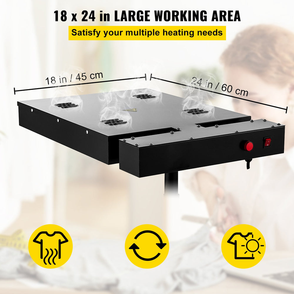 Vevor Flash Dryer 18" x 24" Silk Screen T-Shirt Curing 2000W with Adjustable Stand and Electrical Control New