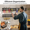 18-inch magnetic tool holder strip in black, securely holding tools for efficient organization in a workspace.