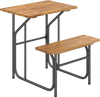 Acacia Wood Patio Table Bench Set One-Side Picnic Table and Seat