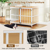 Heavy-duty 40-inch dog crate furniture with dual lockable doors, featuring chew-proof metal tubes and a stable wood.