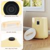 Yellow 18L towel warmer with LED display, galvanized inner wall, and lid with handle for easy operation and safety.