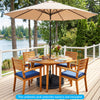 Square umbrella base weight in black with detachable sandbag design, ideal for patio or garden use.