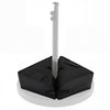 Square umbrella base weight in black, made of weatherproof 900D oxford cloth, designed for easy filling and transport.