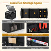 Black 18 Gal car trunk organizer with lid, featuring 3 compartments, pockets, and a leakproof cooler bag for versatile.