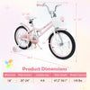 Kids bike with adjustable seat, front basket, and training wheels in pink, suitable for ages 4-8 for safe riding.