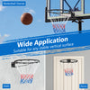 18-inch basketball rim with all-weather net, suitable for mounting on walls or doors for versatile play.