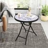 18 Inch Folding Side Table Patio Round Compact Coffee Table-Gray - Gallery View 1 of 10