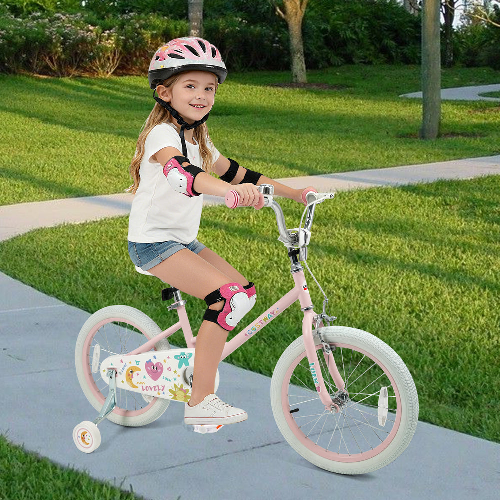 18 Inch Kids Bike Adjustable for 3-8 Years Old Children Pink - Stars & Moon - Gallery View 1 of 10