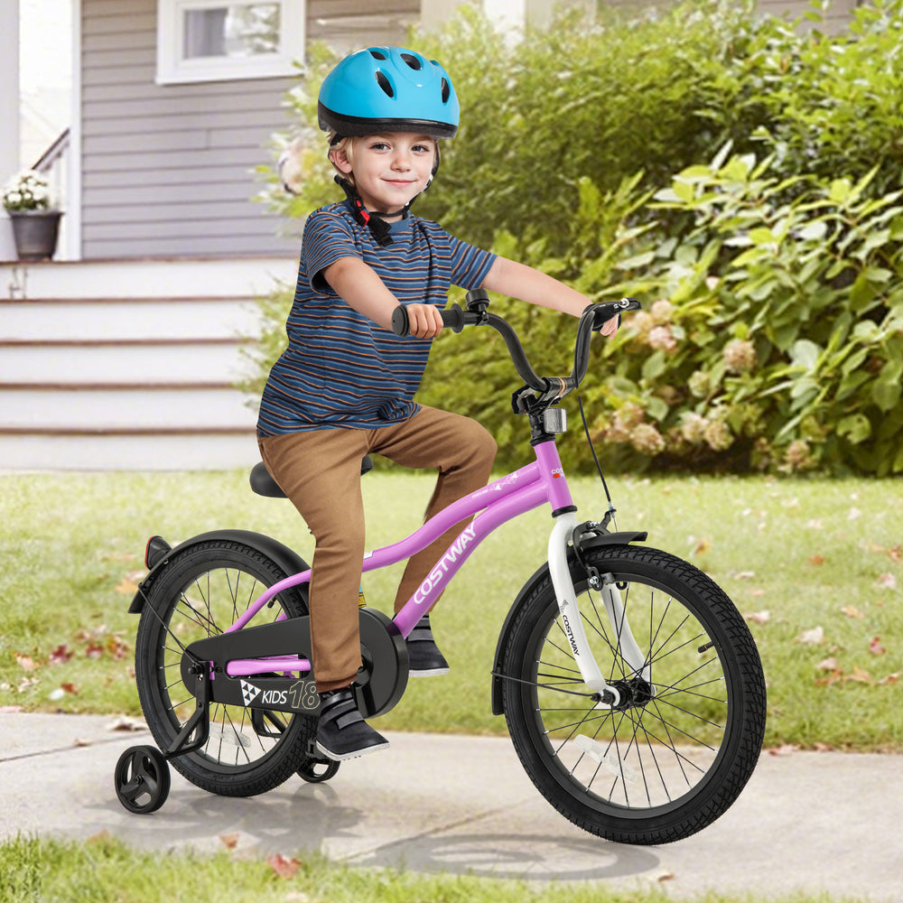 Kids Bike 18-Inch Children Training Bicycle with 2 Brake for 4-8 Years Old - Gallery View 1 of 10
