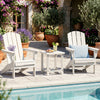 18 Inch Outdoor Adirondack Side Table with Slatted Surface-White - Gallery View 1 of 9