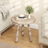 Round 18-inch mahogany wood side table with thickened board, perfect for living room or porch use.