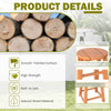 Natural wood bar stools set of 2 with round seat, smooth painted surface, ideal for outdoor patio or garden use.