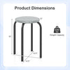 Round stackable stool with removable washable cover, 18 inches high, supports 330 lbs, ideal for kitchen or dining use.
