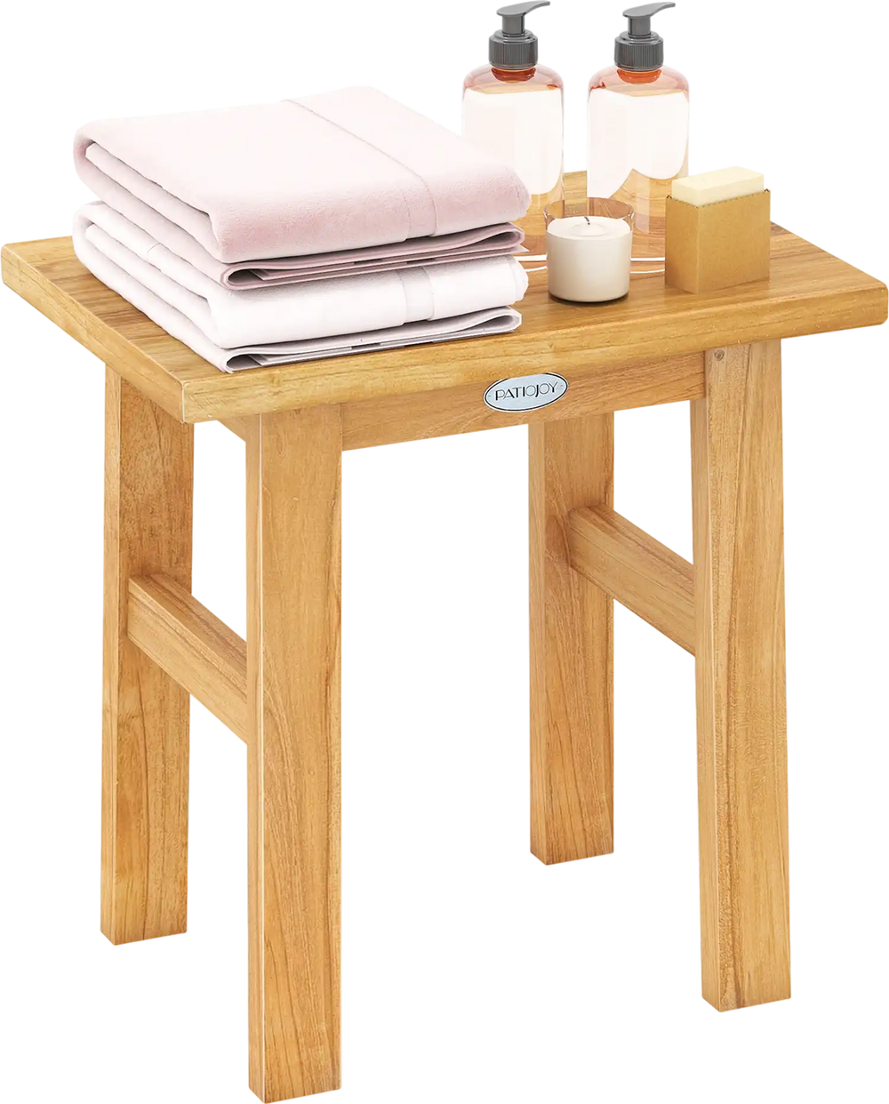 18 Inch Teak Shower Bench Spa Bath Stool for Shaving Legs