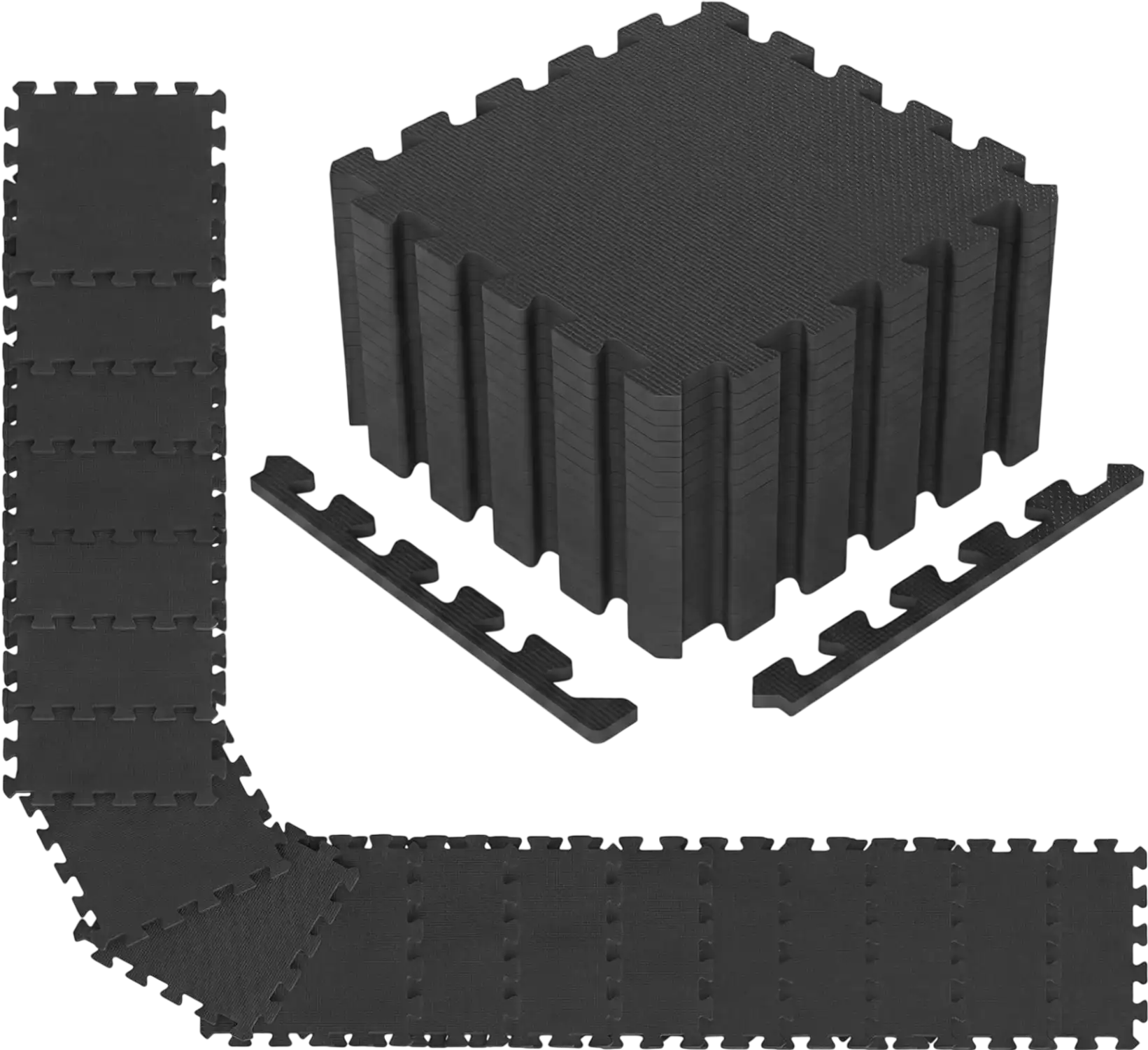 Costway 18-Pack Interlocking EVA Foam Floor Tiles w/ Borders 31089037 New