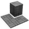Gray interlocking deck tiles, 12 x 12 inches, featuring a weather-resistant design for outdoor patios and decks.