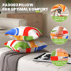 Square throw pillows with removable velvet covers, featuring plush filling and reinforced stitching for added comfort.