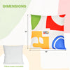 Square 18 x 18 inch throw pillow with colorful velvet cover, removable for easy cleaning, perfect for couch or bed.