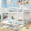 Full Over Full Bunk Bed Low-to-ground Bunk Bed-White - Gallery View 1 of 10