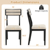 Side view of a modern dining chair with a tilt backrest, featuring black rubber-wood legs and beige linen-feel fabric.