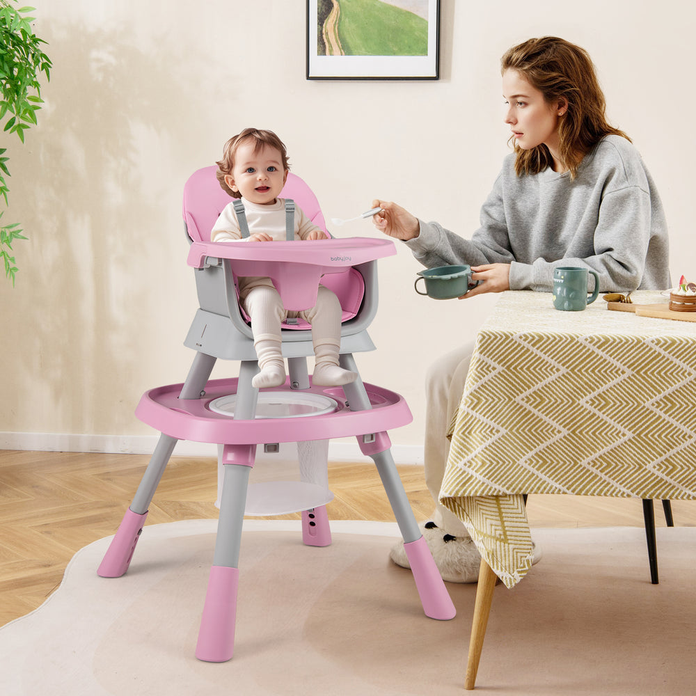 16-in-1 Baby High Chair with Activity Center and Booster Seat for Babies and Toddlers-Pink - Gallery View 1 of 11