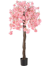 5.5 FT tall artificial cherry blossom tree with pink flowers, featuring a natural wood trunk, perfect for home or.