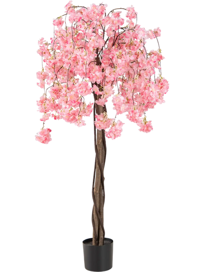 Costway 5.5' Tall Artificial Cherry Blossom Tree Pink/White Flowers 1 Pack 96818525 New