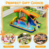 8-in-1 jumping castle with slide and pool, featuring climbing wall and water cannon for summer fun and safe play.