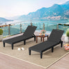 Outdoor PP Chaise Lounge Chairs Set of 2 with 4-Position Adjustable Backrests-Black - Gallery View 1 of 10
