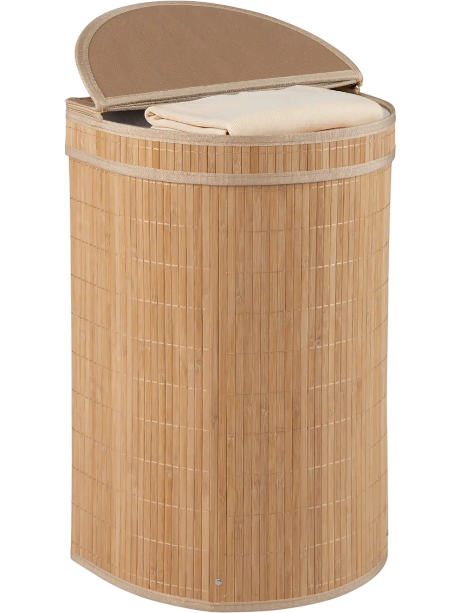 Costway Bamboo Laundry Hamper 19 Gal Zippered Lid 47813954 New