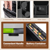 Convenient handle and battery container for the 19 Gal stainless steel trash can with recycling bins, designed for easy.
