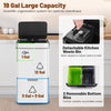 19 gal stainless steel trash can with detachable kitchen waste bin and 2 bottom recycling bins for optimal cleanliness.