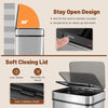 Stainless steel trash can with a soft closing lid and detachable kitchen waste bin, designed for optimal cleanliness.