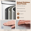 Close-up of the 19 gal stainless steel trash can showcasing anti-fingerprint and easy-to-clean surfaces for kitchen use.