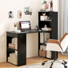 Computer Desk Writing Workstation Office with 6-Tier Storage Shelves-Black - Gallery View 1 of 10