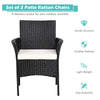 Patio wicker chair with cozy seat cushion, sturdy PE rattan, and curved armrests for outdoor comfort and style.