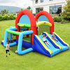 Inflatable jumping castle with dual slides, ball pit, and sports games for 3-4 kids, made of tear-resistant oxford.