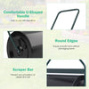 U-shaped handle of the lawn roller for easy use, featuring round edges and a scraper bar for effective lawn care.