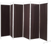 6-panel folding privacy screen in brown with durable polyester fabric and steel frame, ideal for creating private.