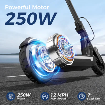 isinwheel S7 Electric Scooter for Kids 250W 12 MPH 10 Mile Range 25.2V New