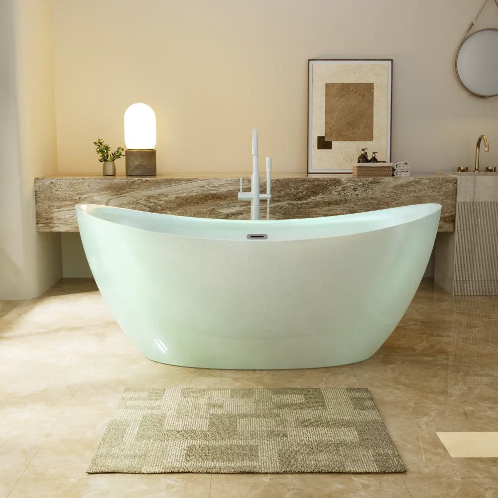 Empava Soaking Tub 67" Freestanding 78 Gal. Center Drain New